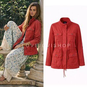 Utility | NWT Forever 21 Deep Coral Safari Jacket | 4 Pocket Drawstring | Boho